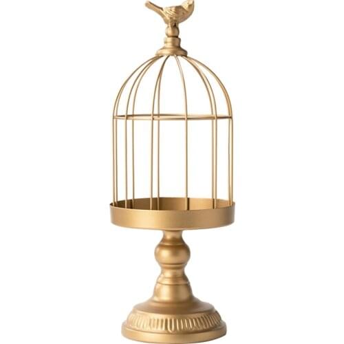 Home Birdcage Crown European-style Iron Candle Holder Retro Wedding Metal Creative Crafts Decorative Ornaments
