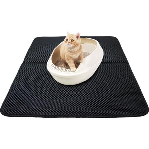 Double-layer Cat Litter Mat Waterproof EVA Double Layer Cat Litter Trapping Pet Litter Box Mat Clean Pad Products for Cats