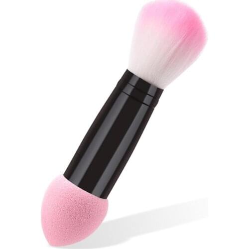 1 pcs Double-ended makeup brush loose powder brush Foundation Powder Puff Foundation brush multifunctional sponge makeup tool