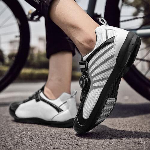 Breathable Cycling Sneakers MTB Shoes for Men Reflective Road Bike Shoes Women Racing Bicycle Sneakers Athletic Cycling Shoes