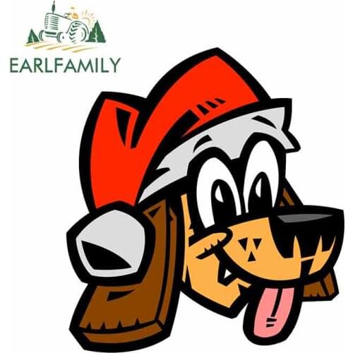 EARLFAMILY 13cm x 12cm For Dog Santa Hat Car Stickers And Decals Car Assessoires Cartoon Sunscreen DIY Occlusion Scratch