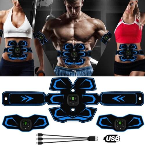 Electrostimulation Abdominal Muscle Stimulator EMS Abs Home Gym Trainer Muscles Toner USB Charged Exercise Fitness Equipment