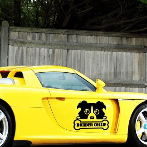 EmpireYing 3 Size 8 Colors Lovely Pet Animal Border Collie Dog Bone Lettering Art Car Sticker Motorcycle Decor Vinyl Decal Gifts