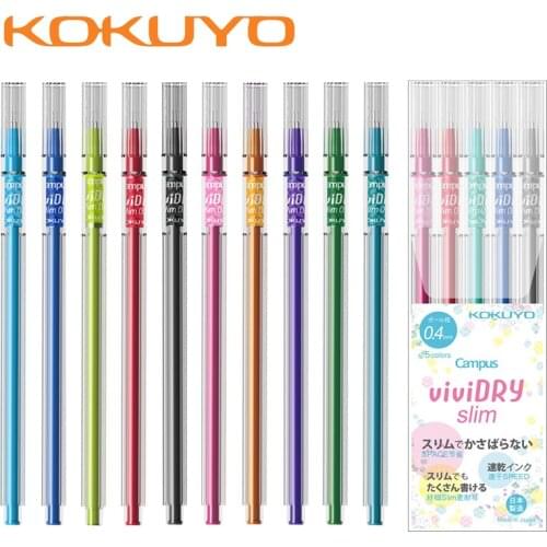 5pcs Japan KOKUYO Gel Pen Color WSG-PR301YR viviDRY Series Candy Color Bullet Slim Quick-Dry Student Notes 0.4mm