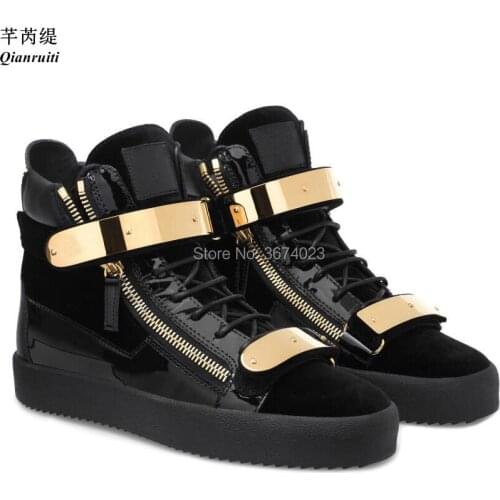 Qianruiti Fashion Casual Shoes Men Gold Sequins Sneakers Platform Rubber Sole Shoes Party Trainers Superstar Sneakers Male