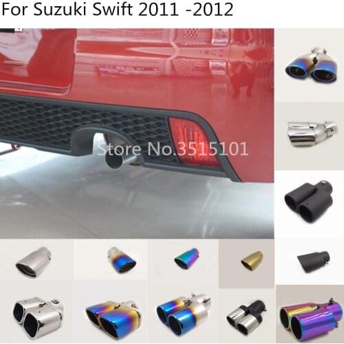 Car body styling rear back Stainless steel Cover Muffler End Tail Pipe Dedicate outlet Exhaust 1pcs For Suzuki Swift 2011 2012