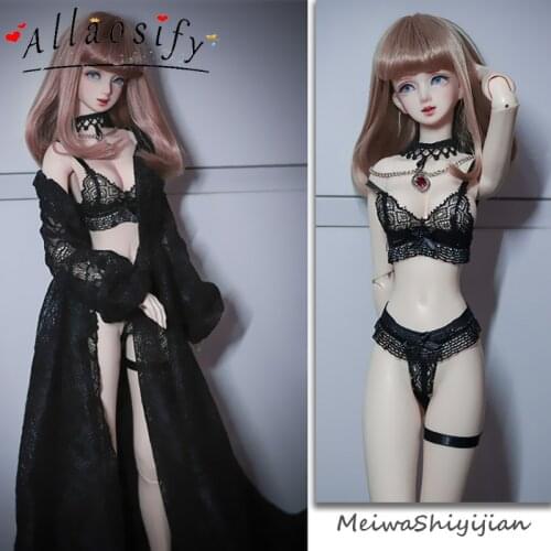 Allaosify Bjd Doll 1/3 1/4 1/6 Big Female Soldier Small Cloth Nightgown Underwear Panty Set