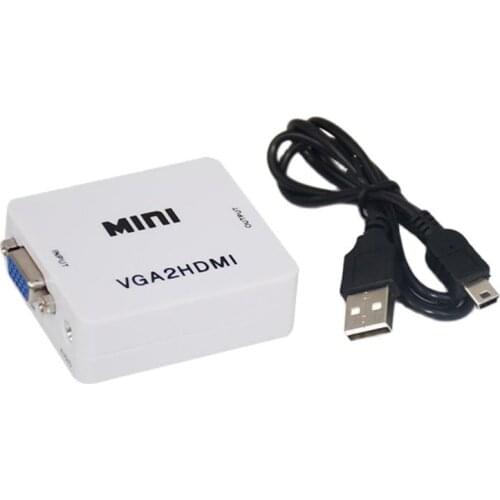 Mini VGA to HDMI Converter With Audio VGA2HDMI 1080P Adapter Connector For Projector PC Laptop to HDTV