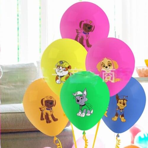 10pcs Paw Patrol Birthday Ball Set Chase Marshall Sky Rubble Latex Aluminum Balloon Children Baby Shower Party Supplies Kid Gift