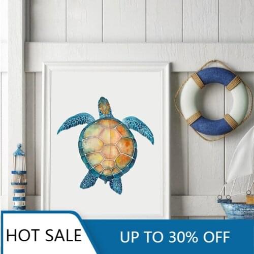 Ocean Sea Turtles Wall Art Canvas Painting Posters Prints Wall Decor Picture Starfish For Linving Room Aesthetic Home Decoration