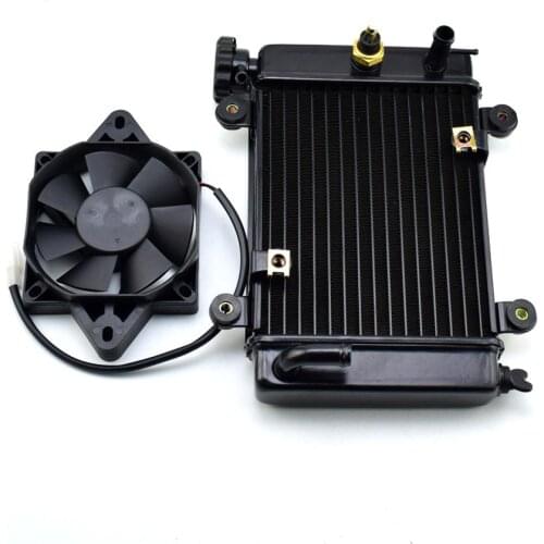 ATV Water Cooling Engine Cooler Radiator Cooling + Fan for 150cc 250cc PIT Quad Dirt Bike Dune Buggy Motorcycle 4 Wheel Zongshen