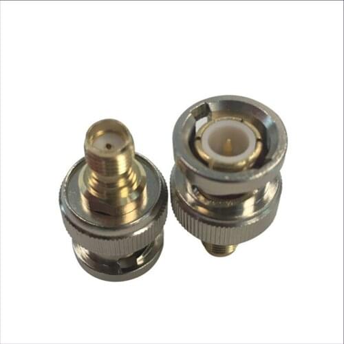 OPPXUN 2PCS Free shipping BNC to SMA RF Adapter converter BNC Male to SMA Female Plug Coax Adapter