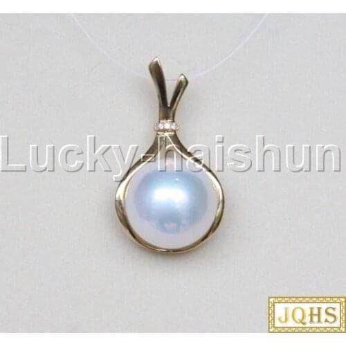 GENUINE 14MM ROUND WHITE SOUTH SEA PEARL NECKLACE PENDANT 18KT SOLID GOLD j12590