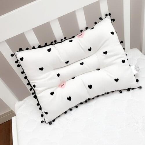 Ins Style Baby Pillow For Neck Protection With Tassels Cotton 1-3-5 Years Old Items Children Beddroon Beddings Decoration