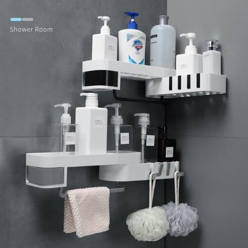 Shower Shelf Bathroom Corner Shampoo Shower Shelf Holder Kitchen Nail-Free Storage Rack Organizer Wall Mounted Rack 2021 New