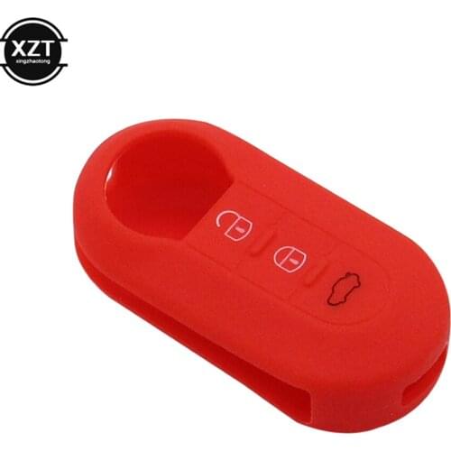Silicone Car Key Cover Case 3 Buttons Remote Auto Folding Flip Key Blanks Case for Fiat 500 Grande Punto Stilo 500x Panda Ducat