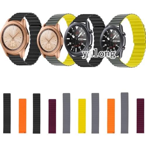 20mm 22mm Silicone Strap Band For Samsung Galaxy Watch 42mm 46mm / Galaxy Watch 3 41mm 45mm Magnetic Loop Watchband