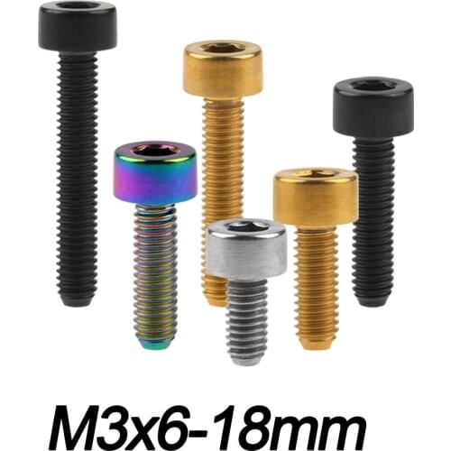 Xingxi Titanium Bolts M3 x 6 8 10 12 15 18mm Hex Socket Cap Stigma Ti Screws DIN912 for Drone Bicycle Repair Screw Fastener