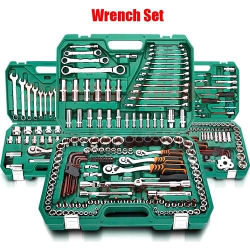 General Household Car AUTO Repair Tool Kit with Plastic Toolbox Storage Case Socket Ratchet Wrench Screwdriver Hand Tool Set