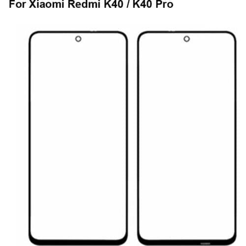 2PCS Replacement For Xiaomi Redmi K40 Touch Screen Outer LCD Front Panel Screen Glass Lens Coveri K 40 Pro Without Flex Cable