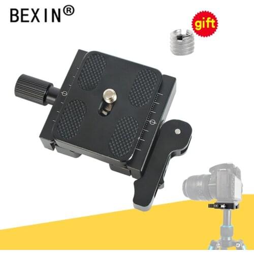Tripod clamp dslr Camera mount adapter adjustable knob clamp Double Lock Quick Release clamp plate for Arca Swiss tripod camera