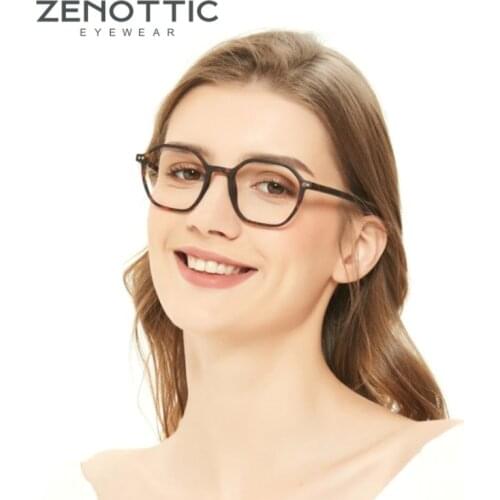 ZENOTTIC Hexagon Anti Blue Light Glasses Women Computer Gaming Spectacles Frame Men Blue Light Blocking Optical Myopia Eyewear