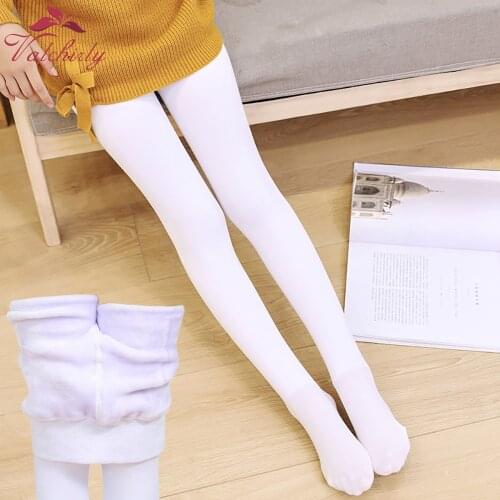 Girls Winter Thickening Soft Ballet Dance Tights Children Microfiber Thermal Velvet Stockings Seamless Kids Pantyhose