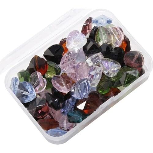 1 Boxes 14mm Crystal Glass Loose Czech Beads Heart Shape Bead For Making DIY Necklace Bracelet Jewelry Accessories