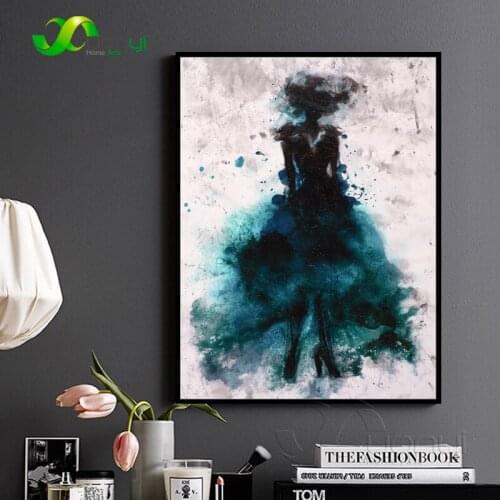 1 Pcs Watercolor Nordic Girl Poster Modern Paintings On Canvas Abstract Nordic Canvas Prints Home Decor For Living Room Unframed