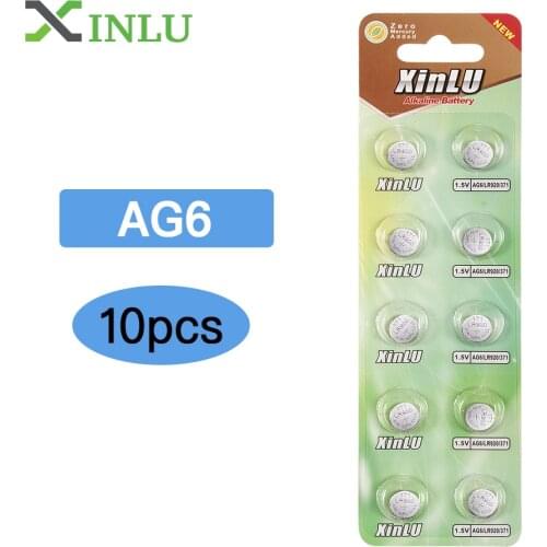 10pcs AG6 371 SR920SW LR920 SR927 171 370 L921 LR69 SR920 1.55V Button Cell watch Coin Alkaline Battery , XINLU Battery