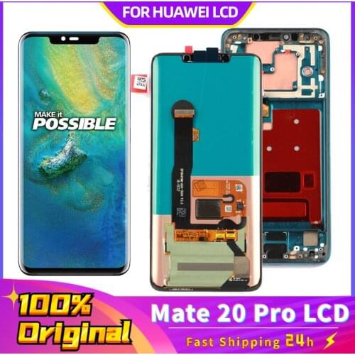 100% Original 6.39 inch Display with Frame Replacement for Huawei Mate 20 Pro LCD Touch Screen Digitizer Assembly Repair parts