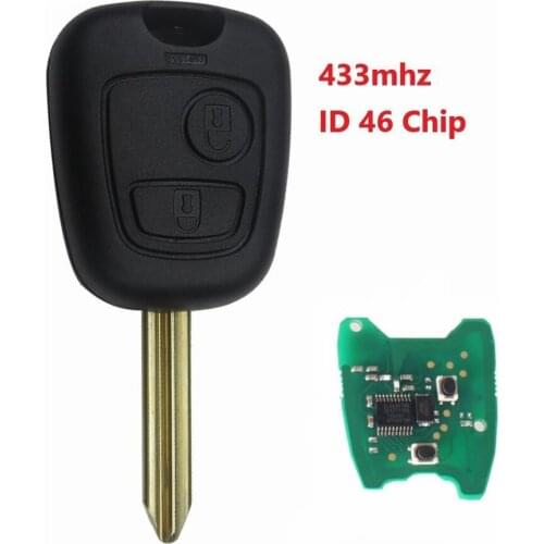 2 Button Remote Key For 433Mhz ID46 Chip For Citroen Saxo Picasso Xsara Berlingo SX9 Blade