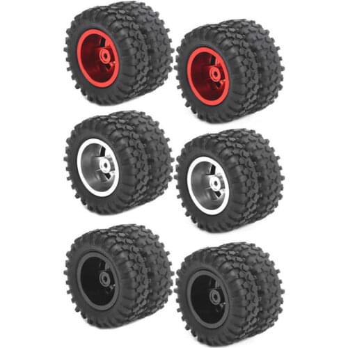 2Pcs/lot RC Rear Twin Tire Wheel Tyre 55mm Dia For WPL D12 1/10 Remote Control Truck D12-010 Aluminum Alloy + Rubber Tires