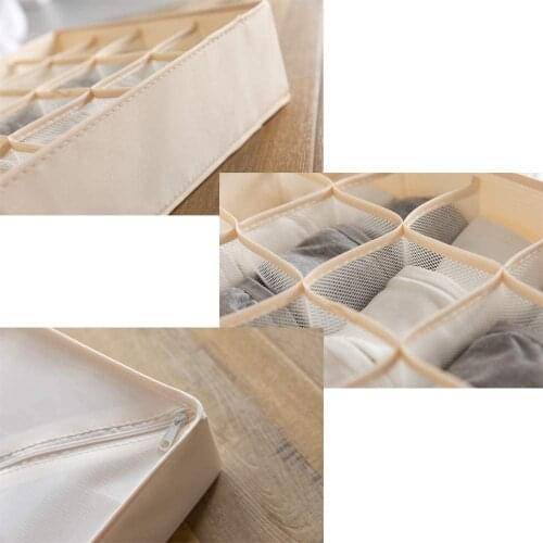 2 Pack Closet Socks Organizer Drawer Divider, 24 Cell Collapsible Closet Cabinet Organizer Underwear Storage Boxes