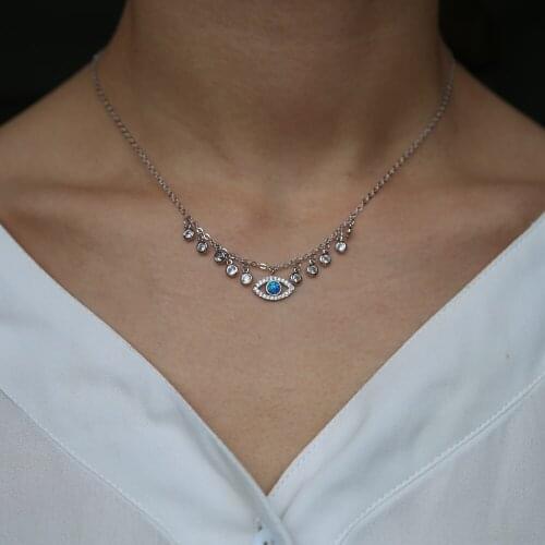 2018 Summer Sexy Necklace Drops CZ evil eye pendant&Necklaces For Women Charm Choker stunning jewelry For Women Gift