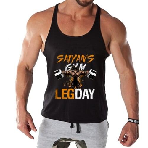 Brand Tank Tops Fitness Men GOKU Sleeveless Shirt Tank Tops Bodybuilding GYM LEGDAY Print workout cotton Men Vest 2019
