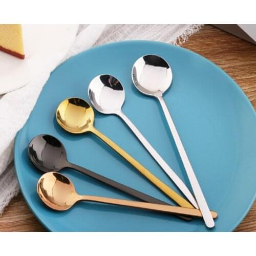 500pcs/lot 304 Stainless Steel Dinner Spoon Kitchen spoons Restaurant Serving Spoon Soup Scoop 15x3cm and 13*3cm 4 colors