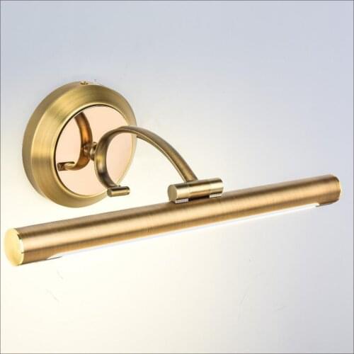 American Rural Retro Acrylic Bronze Led Mirror Light For Bathroom Cabinet Makeup Wall Lamp 39/54/73cm 80-265v 1601