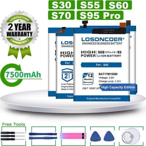 7500mAh BAT173605580 BAT19M105150 BAT17S305580 BAT17S605580 BAT17M15580 For Doogee S60 S60 Lite S30 S70 S55 Lite S95 Pro Battery