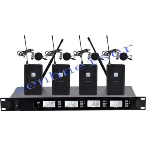 ZiXuan Wireless Microphone System UHF Dual Channel Stage Performance Wireless Lapel Lavalier Microphone Kits