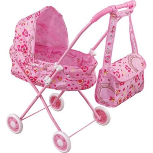 Large Toy Cart Girl Play House Children Toy Stroller Doll Trolley Birthday Gift Pretend Play Furniture toys big wheel stroller