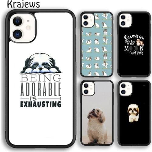 Krajews Cartoon Shih Tzu Dog Phone Case Cover For iPhone 5s 6s 7 8 plus X XS XR 11 12 pro max Samsung Galaxy S7 S8 S9 S10 Plus