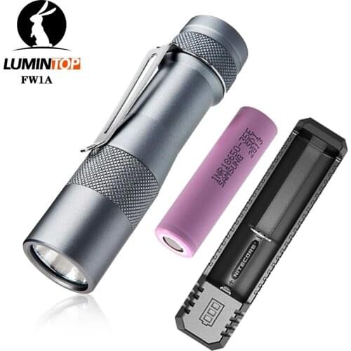 Lumintop FW1A Flashlight Cree XP-L/Nichia 219C LED 1200 lumens beam distance 370 meter portable torch Optional battery charger