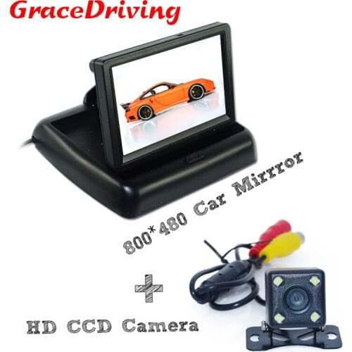 Hot sale Universal Parking Assist HD CCD Waterproof Car Backup Reverse Night Vision Rear view camera+ 4.3 TFT LCD Monitor System