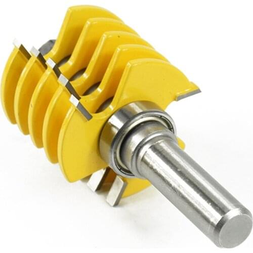 1pc 1/2 Shank Shank (12.7mm) Shank 3 Flute Finger Joint Router Bit Adjustable Guided Bearing 5 Blade Wooden Box Cutter