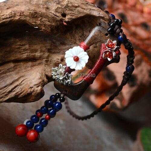 Stones stone nature shell thailand jewelry ethnic wooden necklace ,New vintage Jewelry Chinese Wind statement wood necklace