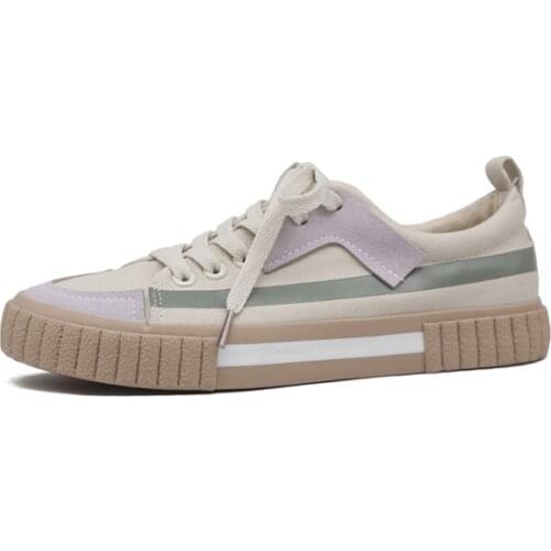 Women Shoes New Spring Fashion Women Canvas Shoes Casual Flats Striped Casual Vulcanize Shoes Fashion Style Female Sneakers