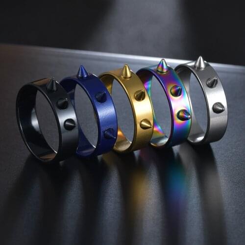 5 Colors Fashion Self-defense Stainless Steel Ring Punk Style Mens And Womens Thorn Jewelry Accessories Thumb Ring Tool