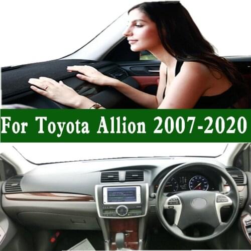 Fits Toyota Allion NZ T260 T265 A15 A18 T26 2007-2020 Dashmat Dashboard Cover Pad Dash Mat Carpet Suede Leather Ornaments
