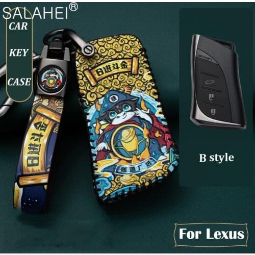 Leather Car Key Case Cover Shell For Lexus IS ES GS GX LS500H NX RX LX LC RC 200 250 570 2018 2019 Remote Key Holder Accessories